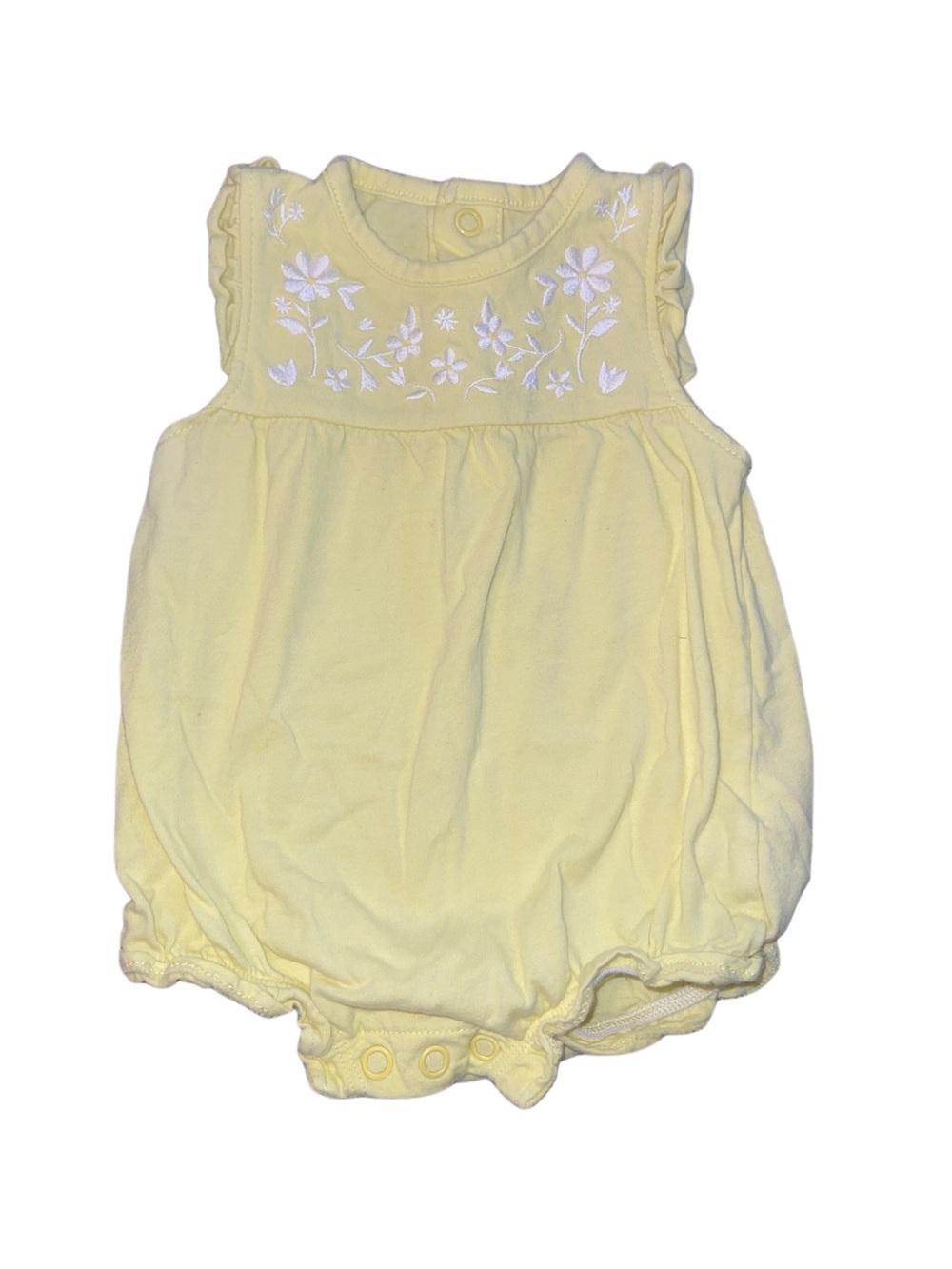 Carter's Yellow Baby Girl Sleeveless Embroidered One-Piece Bodysuit